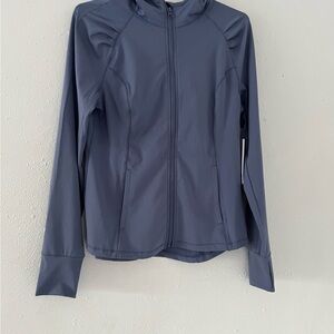 Yogalicious Lux Hooded Zip Jacket in Slate Blue